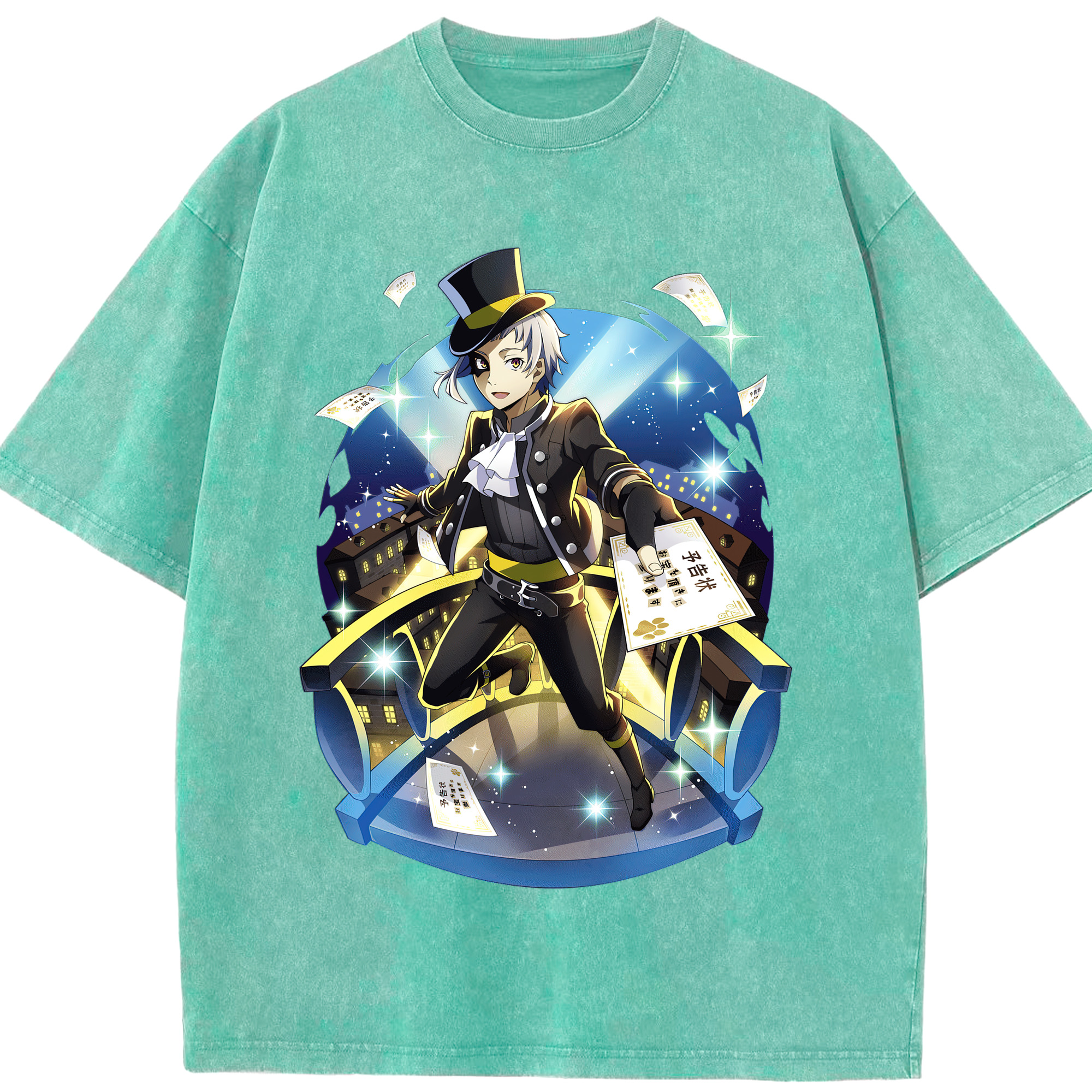 （画像用） 文豪ストレイドッグス Bungo Stray Dogs 綿100% ヴィンテージ風 半袖Tシャツ（フロントプリント）